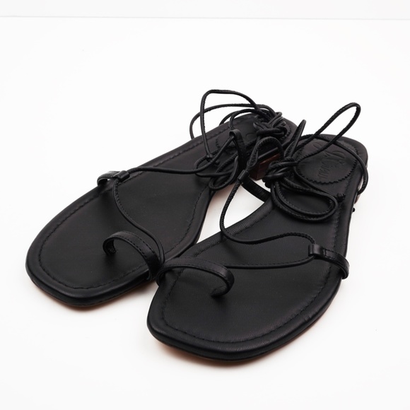 New JCREW Abbie Ankle-Wrap Sandals in Black Leather - Picture 4 of 4